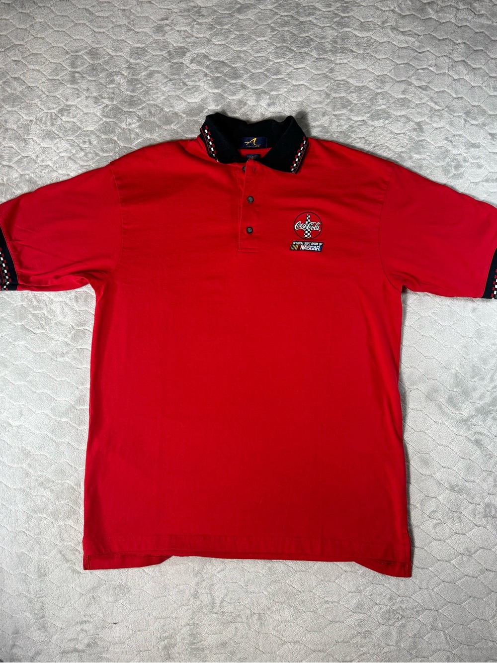 Vintage Coca-Cola NASCAR Embroidered Polo Shirt XL Made in‎ Canada